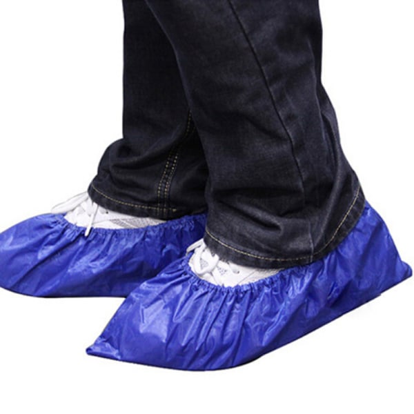 1 Pairs Portable Reusable Waterproof Rain Shoes Cover Overshoes Blue