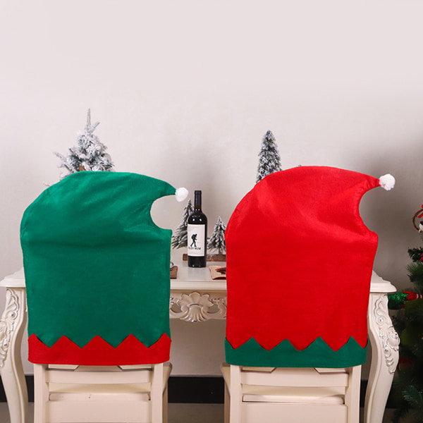 1 Pcs Christmas Chair Covers Sets Decoration Elves Shape C Green