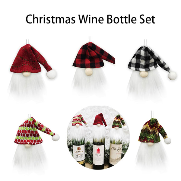 Fashion Christmas Ornaments Wine Bottle Set Linen Cover Decorate A