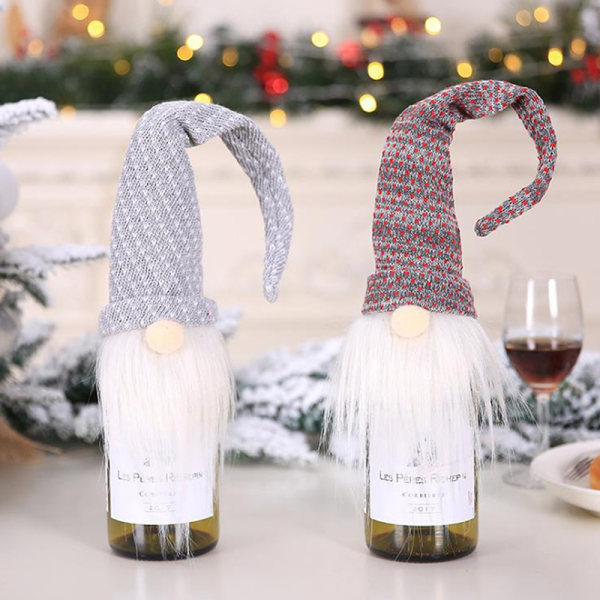 New Year Christmas Wine Bottle Cap Dust Cover Party Santa Claus D