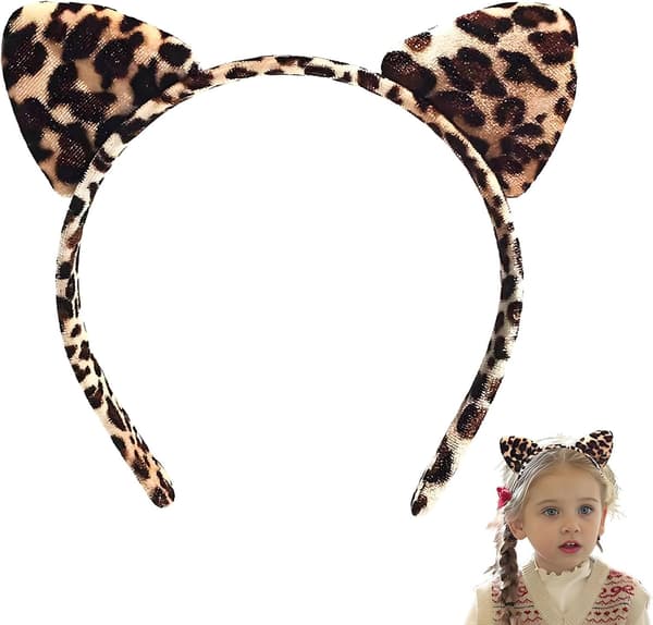 Leopardører Pannebånd, Dyreprint Gepard Hårtilbehør, Kostymerekvisitter til Halloween, Karneval, Temafester og Daglig Cosplay