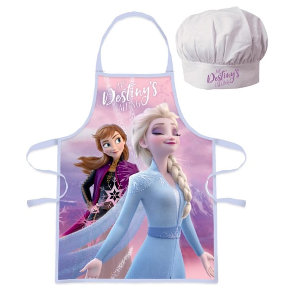 Disney Frozen 2 Elsa Anna Børn Forklæde Og Kokkehue 55cm Multicolor