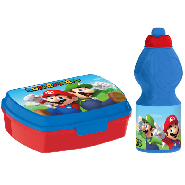 Super Mario 2-pack & Luigi Madkasse Pop-up Vandflaske Multicolor
