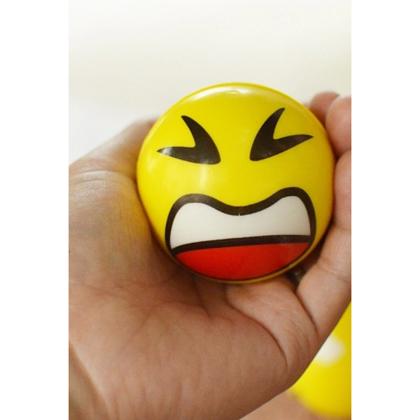 Köp Stressbollar, Squeeze , Emoji, Smiley, Bollar, Skämt, 3Pack Gul
