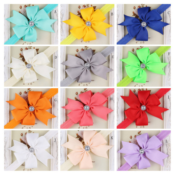 Multi-color New Baby Hair Bow Flower Headband Silver Ribbon 0 A