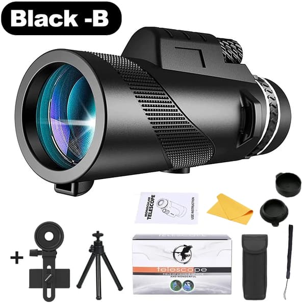 80x100 Bærbar Zoom HD 5000M Teleskop Sammenleggbar Langdistanse Mini Kraftig Teleskop for Jakt Sport Utendørs Camping Reise(FMY)