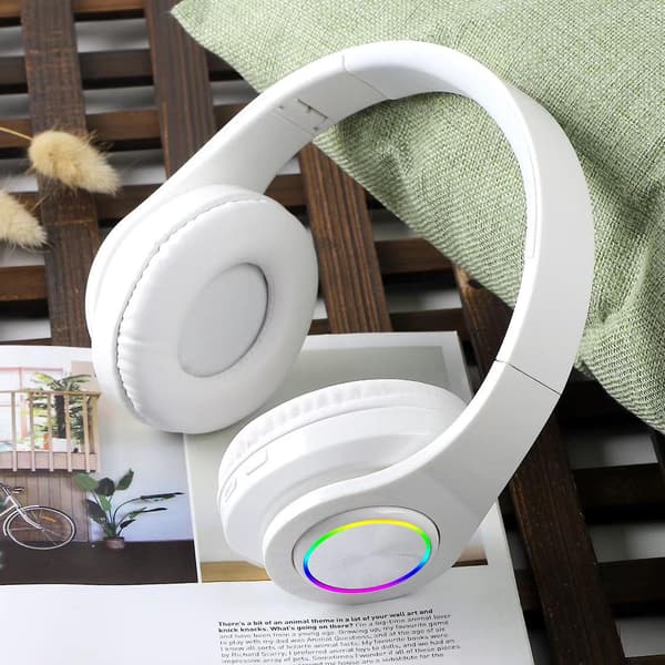 B39 Trådløse Hovedtelefoner Foldbare Farverige Åndedrætslys Understøtter TF-kort Bluetooth 5.0 Stereo Heavy Bass Headset til Gaming (FMY)