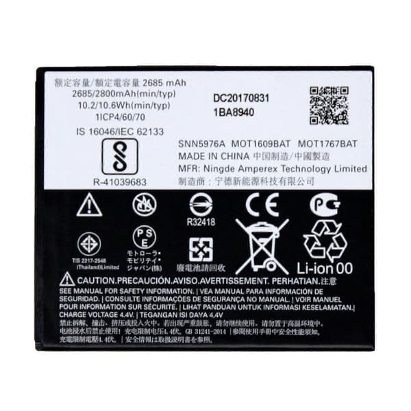 For Motorola Moto G4 Play/G5 Litium-ion Polymer Batteri 3.8V 2800mAh Batteri GK40 Erstatningsdel (FMY)