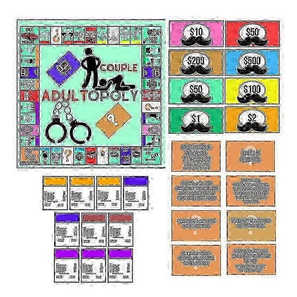 2025 Adultopoly brætspil for voksne par Adultopoly Date Night spil Sjovt interaktivt relationskortspil Samtalekort til par (FMY)