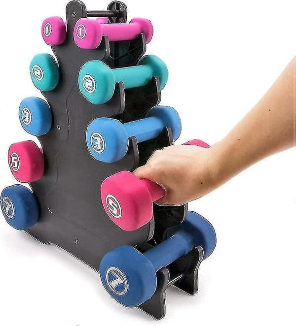Dumbbell Stativ, Trekant og Stort Blad 5-nivå Dumbbell Oppbevaring Vektstativ Flere nivåer Håndvekt Tårn Stativ For Hjemmetrening Trening Kontor 