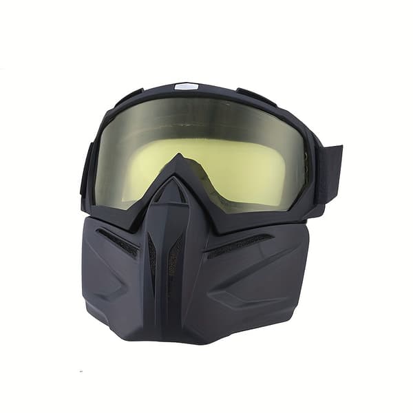 Maske med aftagelige briller, ét stykke, ideel til motorcykelkørsel, cykling, udendørs aktiviteter, skiløb, Halloween-arrangementer, cosplay, passende