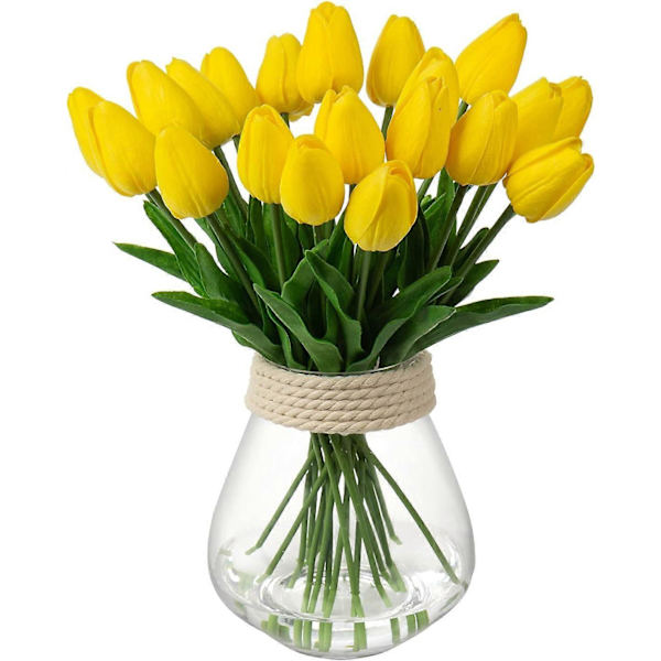 10-pack Faux Tulpaner Real Touch Konstgjorda Blommor Bulk Fake Tulpaner PU Latex Material Konstgjorda Blommor Bröllopsbukett För Trädgårdsfest Hem (FMY)