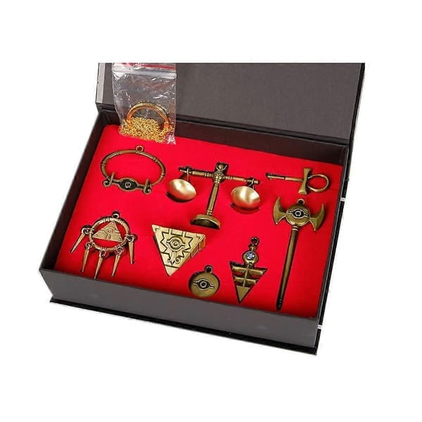 Millennium Item Kit Yugi MUTO Millennium Puzzle Anheng Nøkkelring 8-delt Sett (Bronse) (FMY)