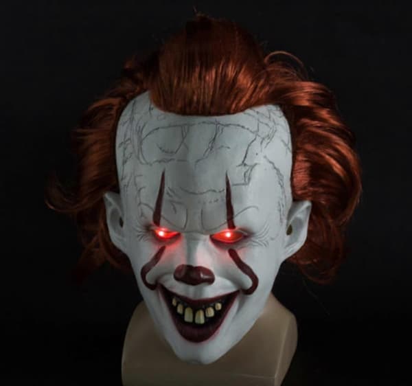 Latex Horror LED Maske Halloween Pennywise Cosplay Klovn Karneval Kostyme (FMY)