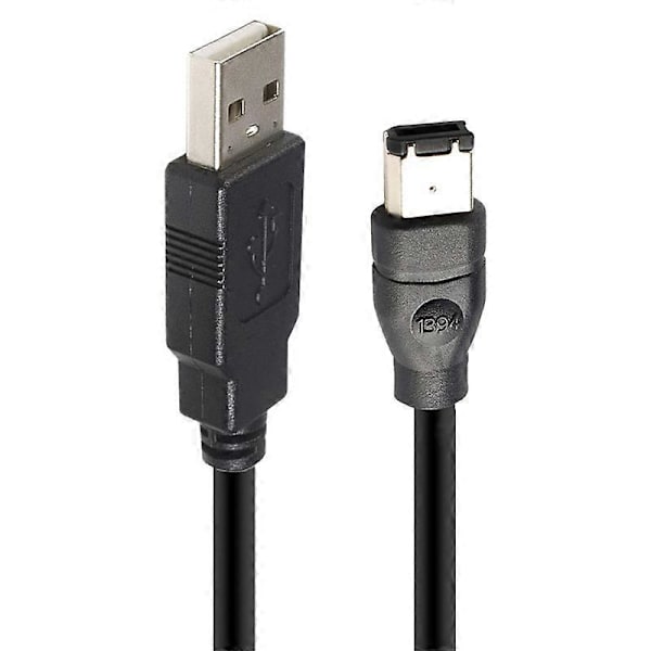 JUNSUNMAY 1.8m Firewire IEEE 1394 6-stifts hane till USB 2.0 hane adapter konverteringskabel