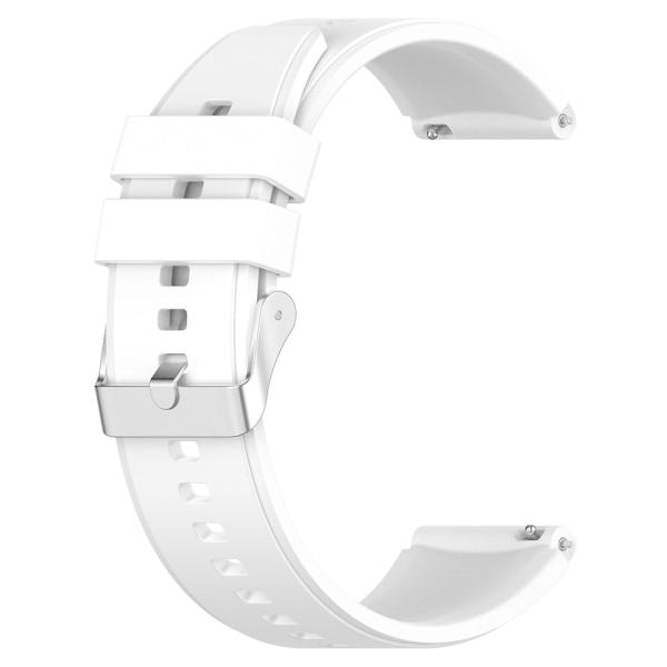 No name Silikonerem 20 Mm Til Huawei Watch Gt3 Pro 43 - Hvid/sølvfar