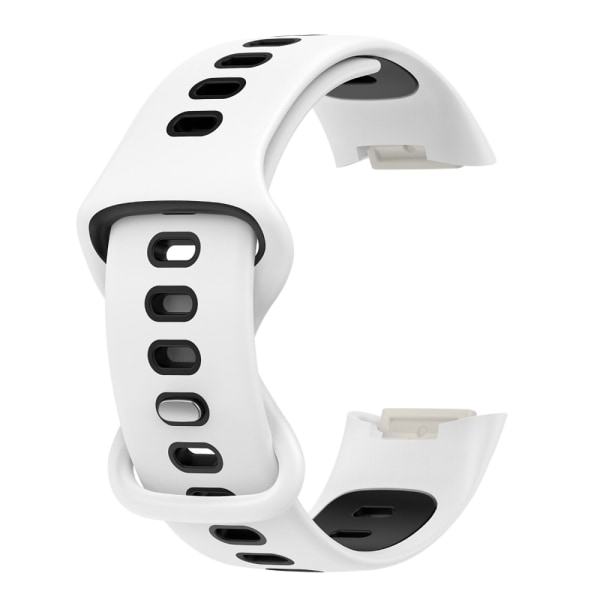 No name Silikonerem Til Fitbit Charge 5 - Hvid/sort