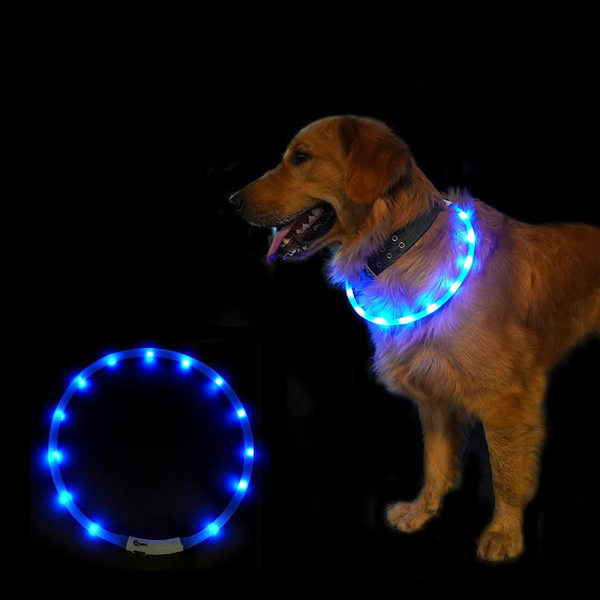 LED-halsband till hund - blå 8994 | Fyndiq
