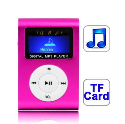 MP3-afspiller med LCD-skærm, microSD-understøttelse og clips –