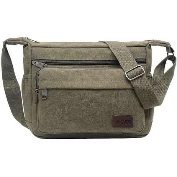 Vedenpitävä Messenger-olkalaukku 13 tuuman Multi Canvas Crossbody-laukku miehille Rento Kevyt Ulkoilu Kalastuslaukku Retkeily Kahvi_tfrf Kahvi