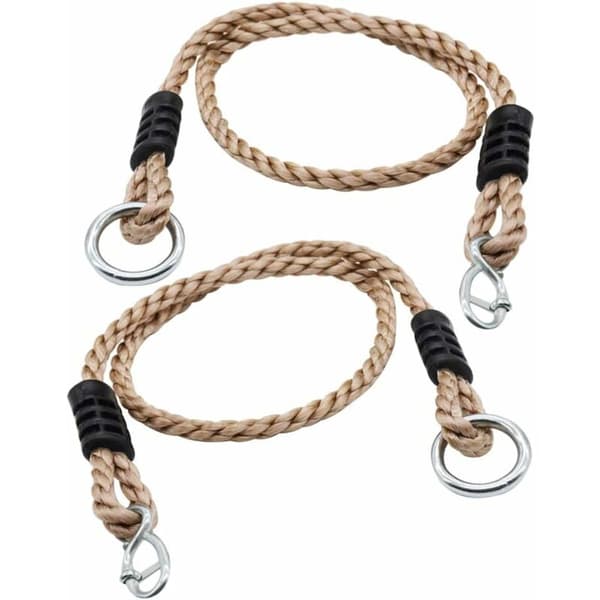 Hagehuske tau hengekøye stol hengesett, justerbar lengde nylon tau holder opptil 300 kg, perfekt for lekeplasser, barnehusker, utendørs bruk