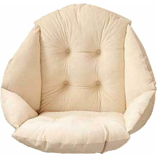 Chair Cushion With Backrest Seat Shell Armchair Soft Velvet Water Beige