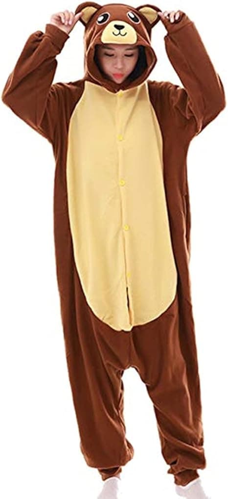 Bjørnedrakt Onesie Pyjamas Kvinner Menn Dyr Cosplay Hel Halloween Jul Hjemmeklær