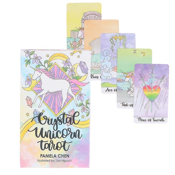 Krystall Unicorn Tarot-kort Fest Spådom Divinasjon Brettspill Oracle-kort
