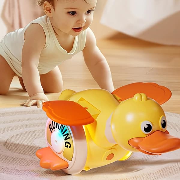 Babykrabbe Småbarnsleke, 1-åring, med lyd- og hastighetsjusteringsbryter, USB-oppladbar, perfekt gave til barn fra 6 måneder til 5 år