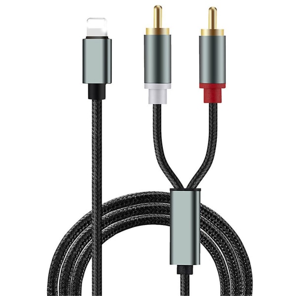 Lightning till RCA-kabel Audio Aux-adapter, Stereo Y-splitteradapter för utvalda iPhone, iPad för förstärkare, bil, hemmabio, högtalare