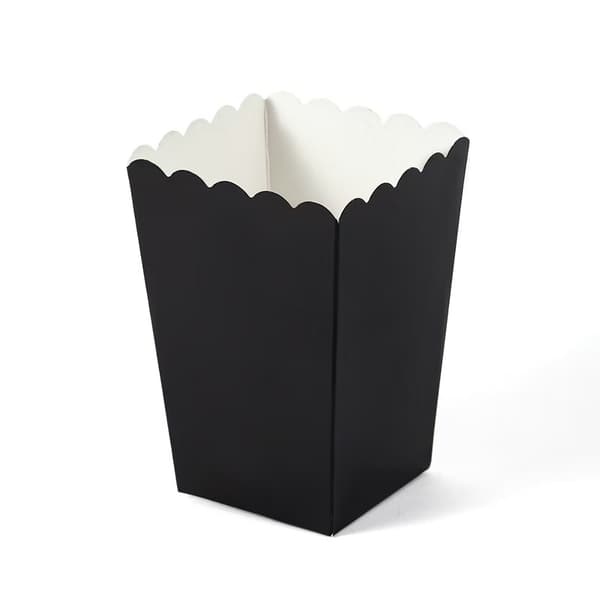 50 kpl popcorn-rasioita, paperisia popcorn-putkia, yksinkertaisia rasvankestäviä popcorn-astioita musta (uudelleenkäytettävä, 5.5X7.5X10.8cm)