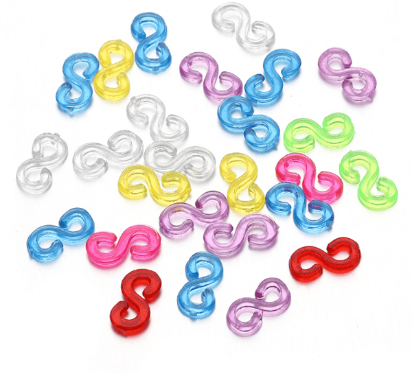500 Loom Bands S-clips, Fargerike S-clips Gummibånd, Plast Link Clip, Refill Kit Loom Band Kroker, For Å Lage DIY Armbånd Link,