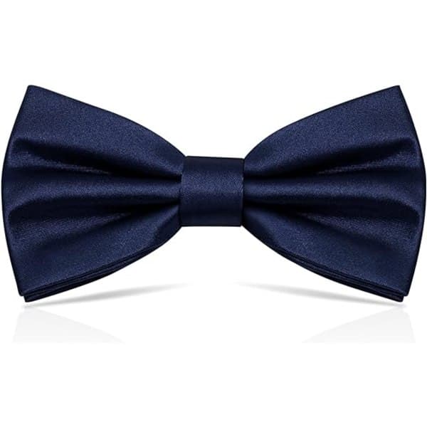 Færdigbundet butterfly til mænd, justerbar formel satin butterfly til festbryllup (marineblå)