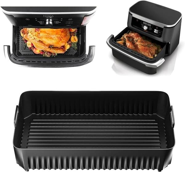 Airfryer-tilbehør, airfryerform til Ninja Foodi Flex 10,4 L AF500EU, silikone airfryer-tilbehør, silikone airfryerform