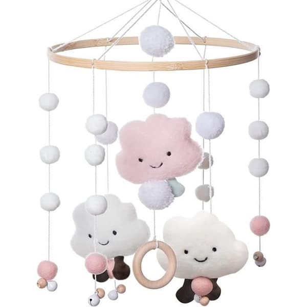 (Rosa) Musikalsk Baby Sengemobil - Baby Vindklokker - Rosa - Baby Tresengdekorasjon