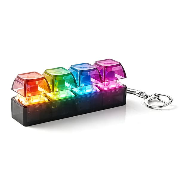 Tastatur fingertuppleker, tastatur fingertuppleker med LED-lys, stressavlastende leker, fingertupp tastatur nøkkelringer, stressavlastende leker. Gjen