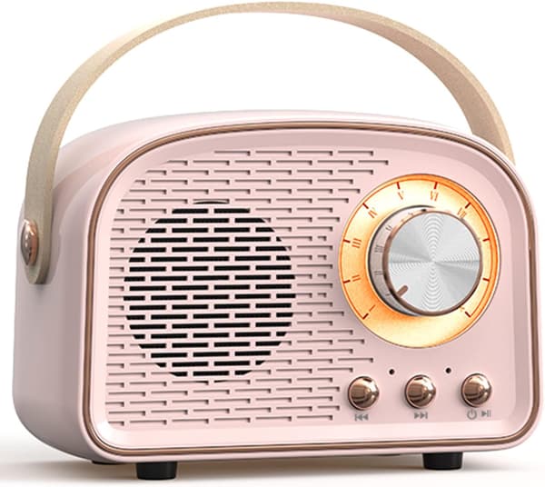 Retro Vintage Radio Bluetooth-høyttaler - Trådløs stereohøyttaler med FM-radio - Vintage design - Bluetooth 5.0 trådløs høyttaler for krystallklar lyd