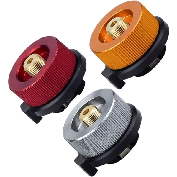 3 STK Utendørs Campingovn Adapter for Camping Varmeapparat Brenner Gasspatron Hode Konverteringsdyse Flaske Type