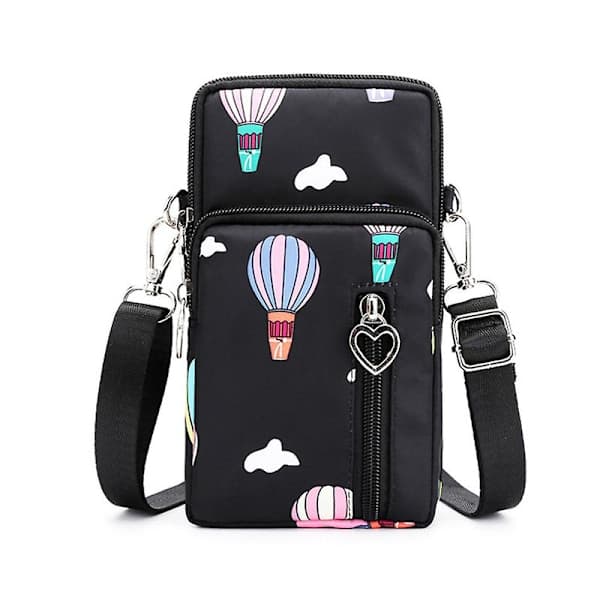 19 cm mobiltelefon lommebok crossbody veske mote sports skulderveske håndleddsveske telefonveske for kvinner menn gaver DB Black Balloon