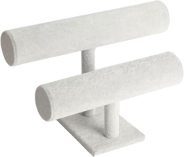 Dobbeltlags armbåndsstativ Armbånd Klokke Smykkedisplaystativ Skrivebords Horisontalt Klokkestativ for Soverom Kommode Bord