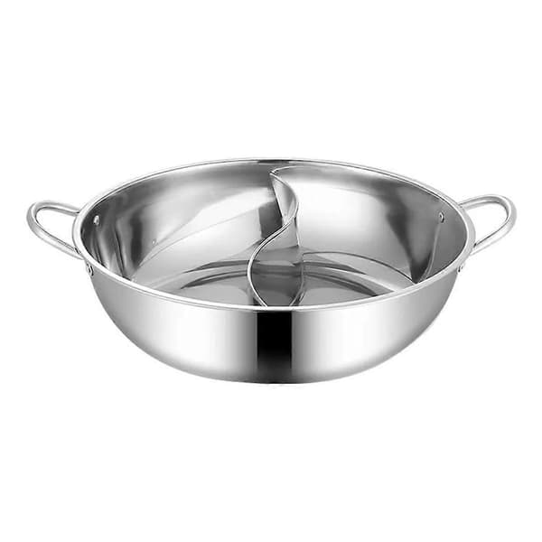 Dobbelt Hotpot Gryde i Rustfrit Stål med To Rum, Kompatibel med Gasblus, Gryde til Hjemmekøkken, Madlavningsredskab So