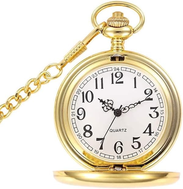Vintage gull quartz lommeur for menn og kvinner - Farsdag