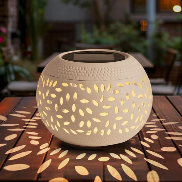 Solcellebordlykter Utendørs Vanntett - LED-lampe Hvite Metallbordlamper - Solcelledrevet Dekorativ Lykt for Skrivebord Terrasse Hage Gangvei Gård