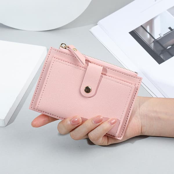 Kvinders Små Tegnebøger Bifold Læder Kort Tegnebog Mini Pung Etui Kort A9G5 J E3Q9