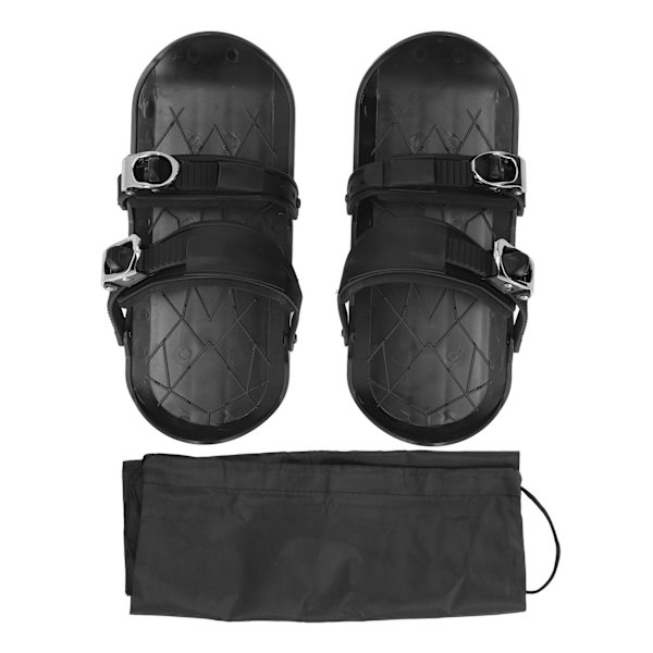 Mini Ski Skates Korte Tynne Skøyteski Festes til Skistøvler Vinterstøvler for Uteski Svart En Størrelse