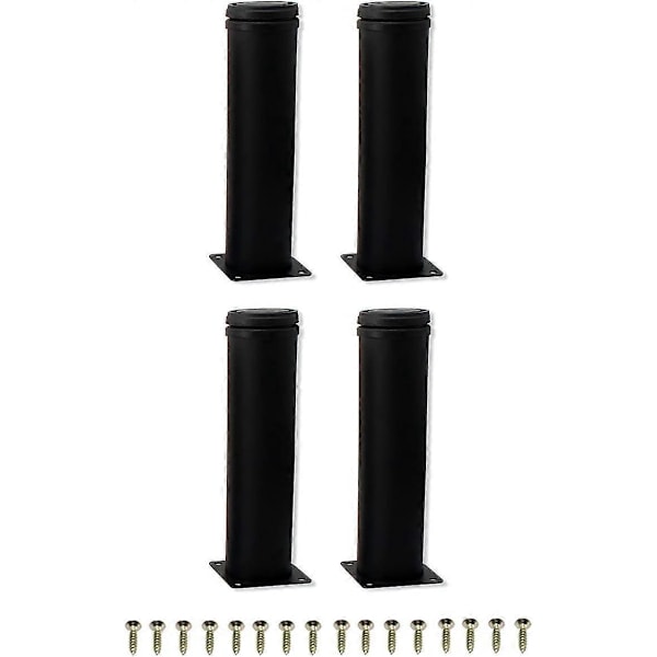 4 stk. 20 cm Svarte Justerbare Møbelben i Rustfritt Stål