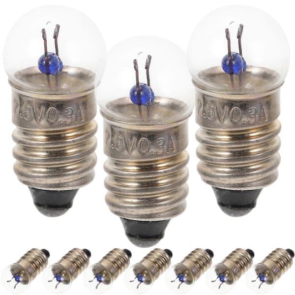 10 stk E10 Lommelygte Lille Elektrisk Pære Glødepære 2.5V 0.3A Studerende Fysik Eksperiment Lille Glødepære Lampe