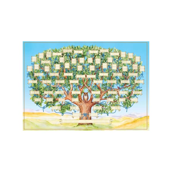 Familietrediagram Familietre Diagram 6 Generasjon Utfyllbart Anetavle DIY Lerret Slektforskningsgaver Veggdekor