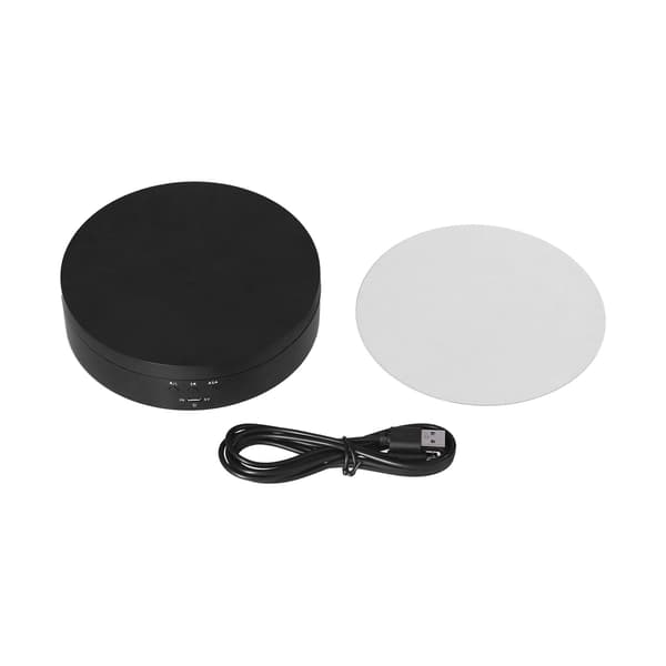 Motorisert roterende utstillingsstativ 138 mm elektrisk roterende platespiller 3 hastigheter justerbar USB-drevet smykkedisplaybrakett svart