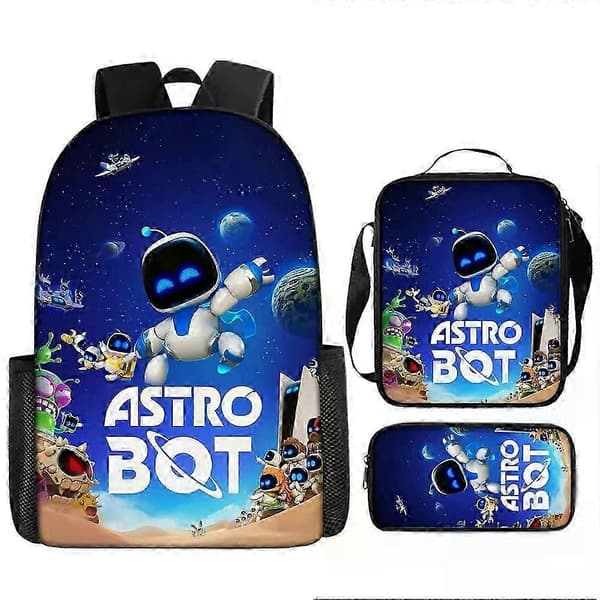 Astro Bot Skolesekk Robot Kompatibel med Student Penal Skulderveske-FS-